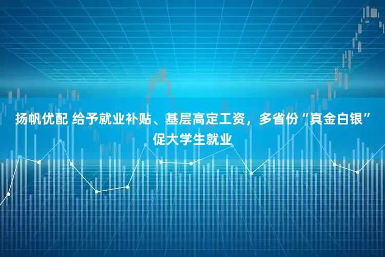 扬帆优配 给予就业补贴、基层高定工资，多省份“真金白银”促大学生就业